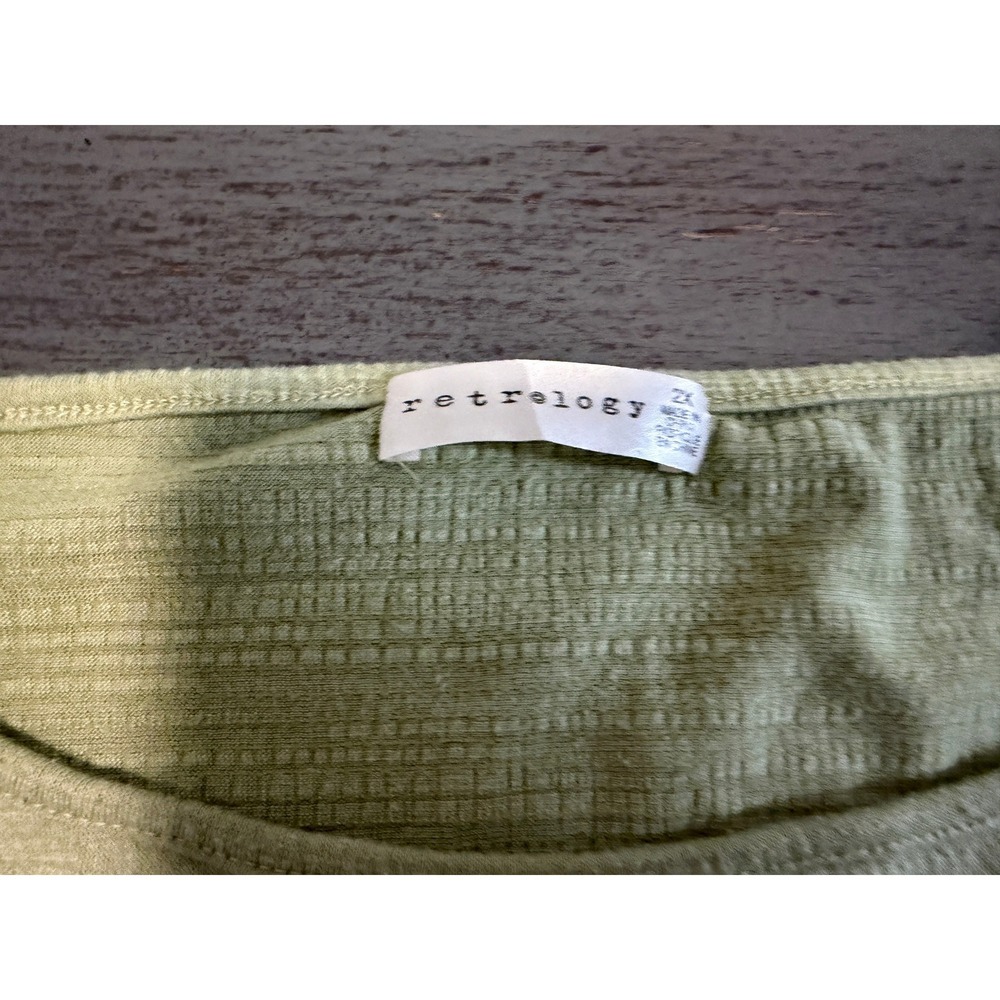 Retrology Women 2X Sage Green Cold Shoulder Rhinestone Textured Knit Top Blouse - Picture 2 of 4